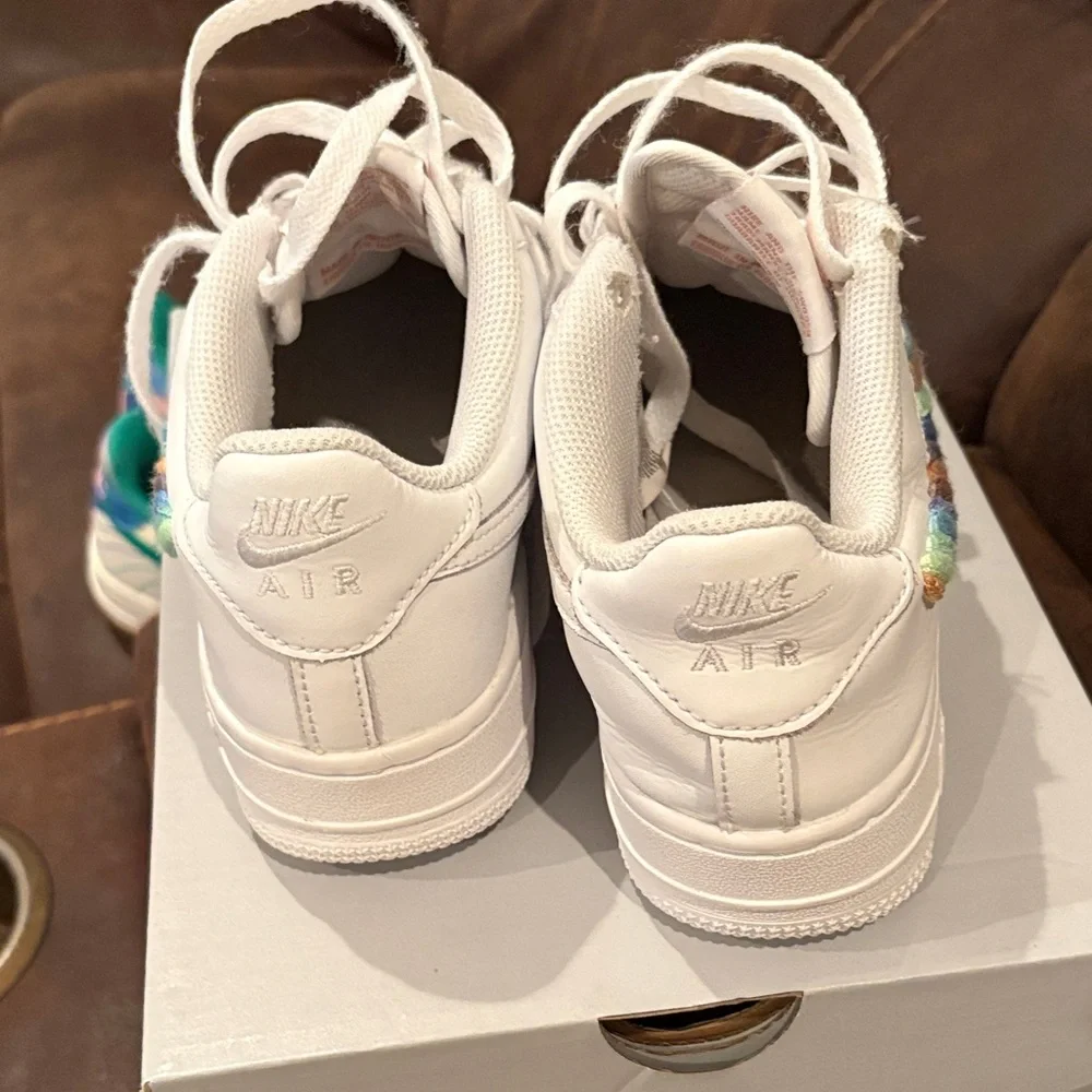 Nike Kids White Sneakers with Colorful Detail